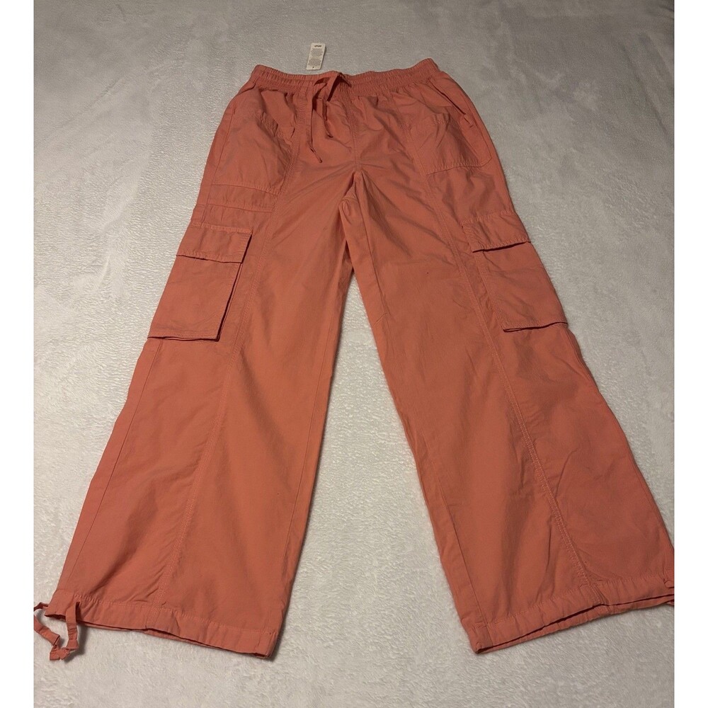 Aerie Wide Leg Cargo 100% Cotton Women’s Pants Sz SP Peach NWT